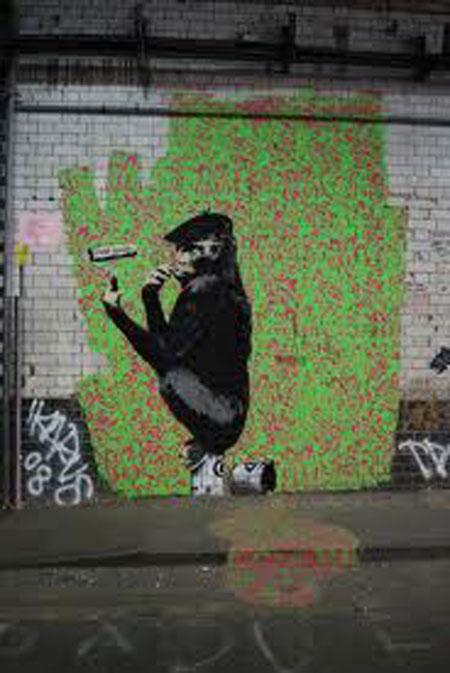 Banksy Gorilla Artist Shave Kong Graffiti - Leake Street, London