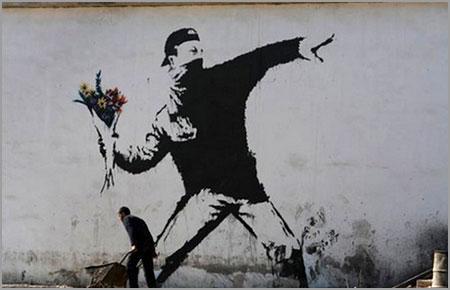 Banksy Rage Flower Thrower - Jerusalem, Israel