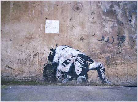 Banksy Snorting Copper Policeman Curtain Street Shoreditch London