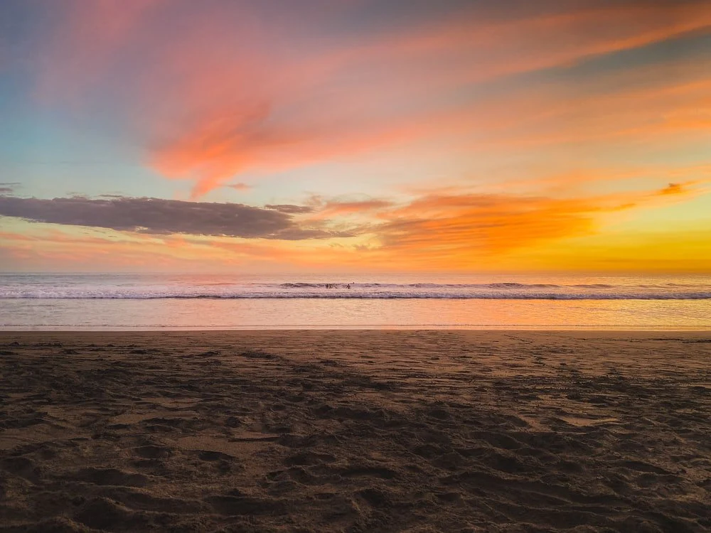 Paint By Numbers | Body Of Water Under Orange And Blue Sky
