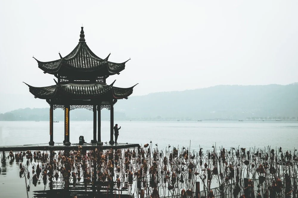 Paint By Numbers | Hangzhou - Brown Wooden Gazebo On Beach During Daytime