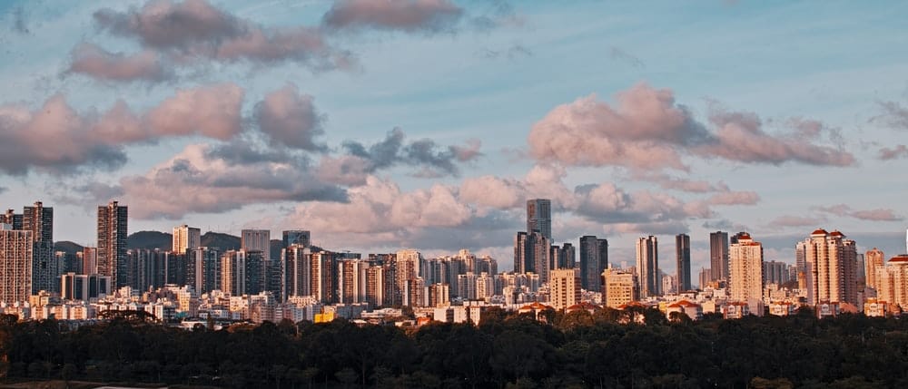 Paint By Numbers | Shenzhen - City Skyline Under White Clouds And Blue Sky During Daytime