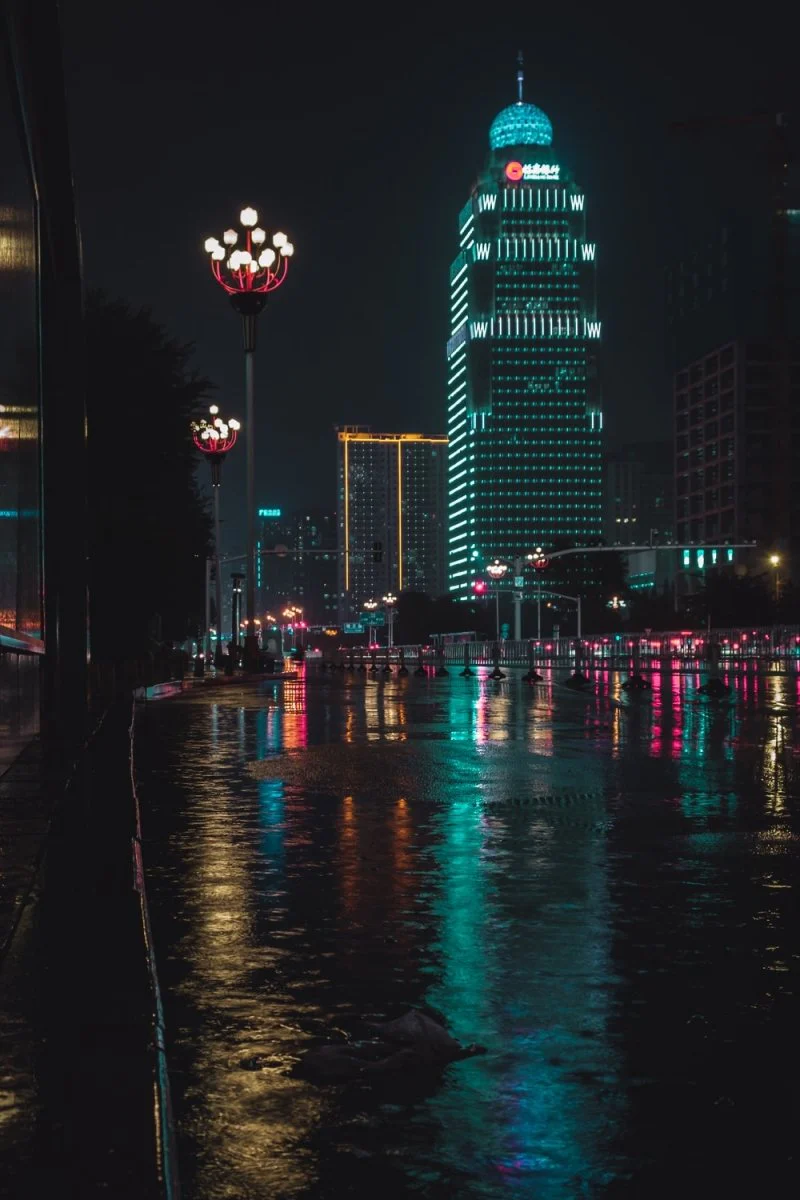 Paint By Numbers | Linyi - City Street During Rainy Nighttime