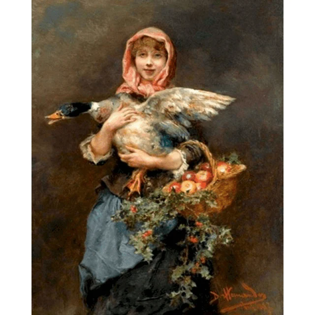 Paint By Numbers | Woman Carrying Basket and Duck