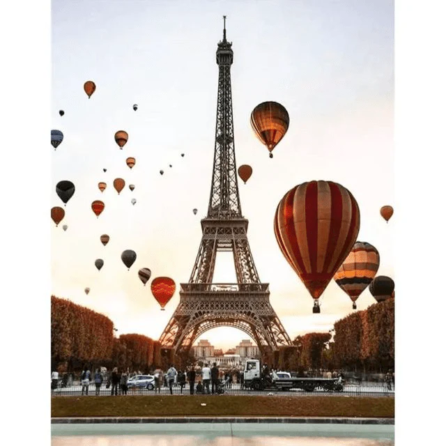 Paint By Numbers | Hot Air Balloons at the Eiffel Tower