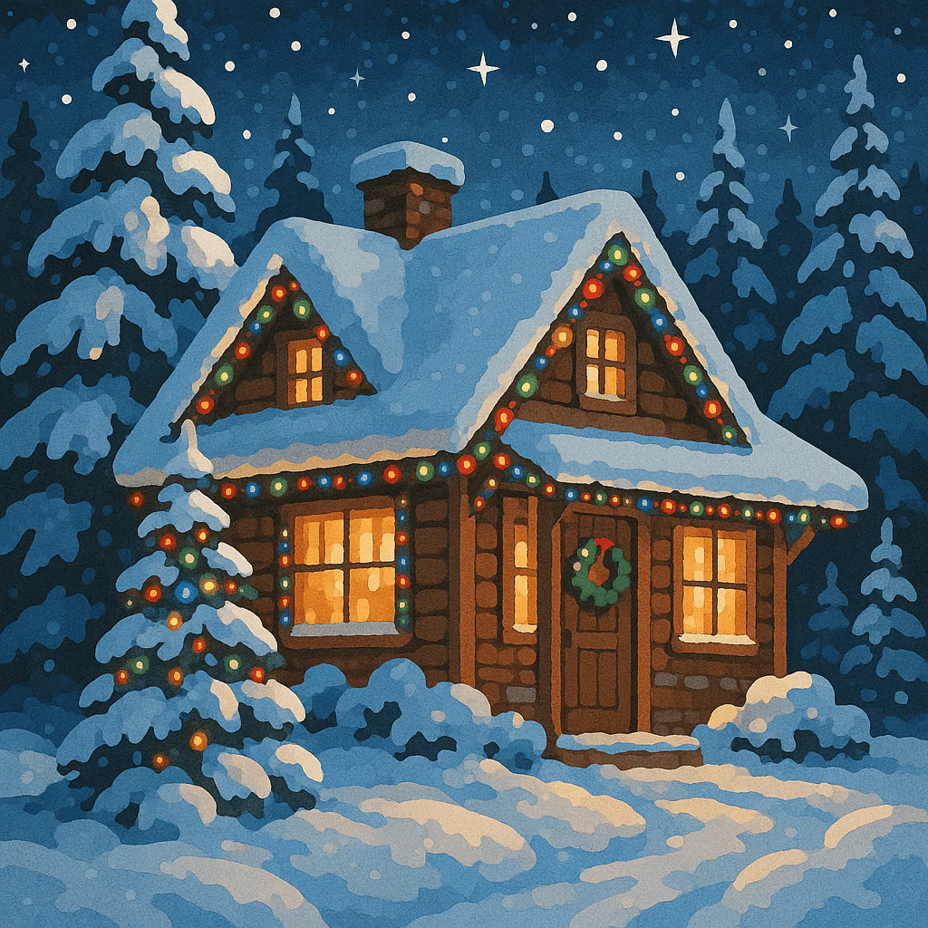 Cozy Christmas Cabin - Paint By Numbers Kit