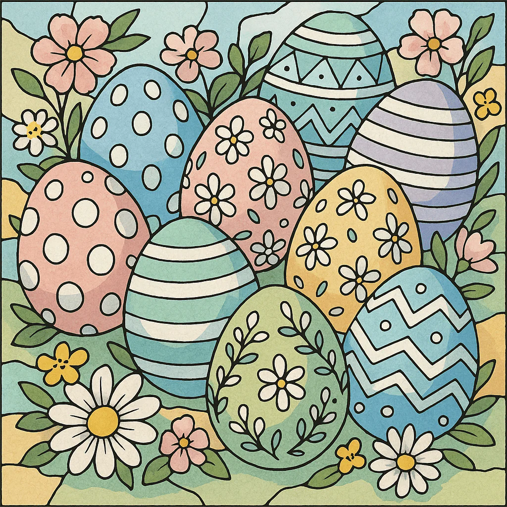 Decorated Easter Eggs - Paint By Numbers Kit