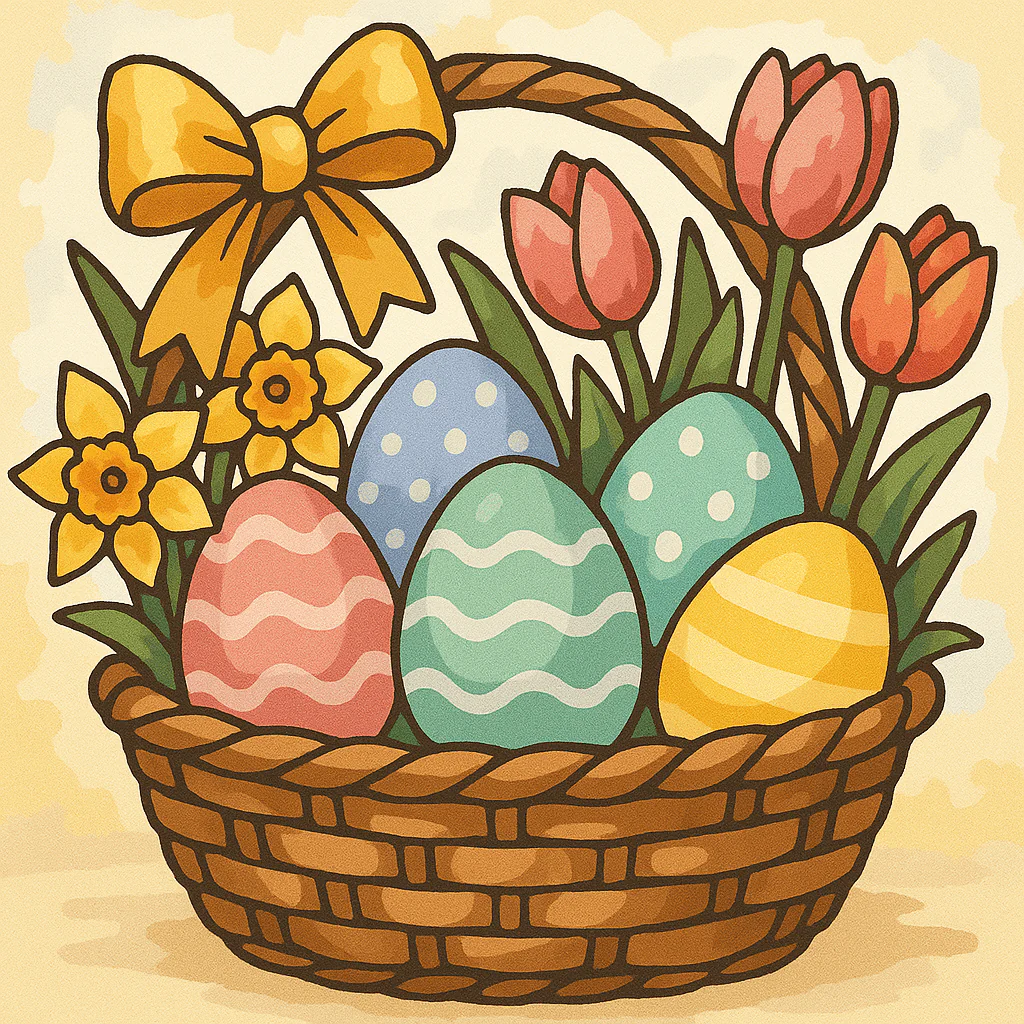 Easter Basket Bouquet - Paint By Numbers Kit