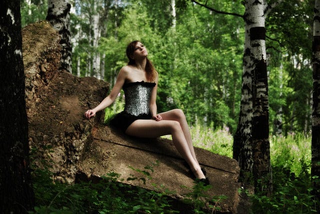 Fabulous Girl On The Stone Sitting Paint By Number Kit