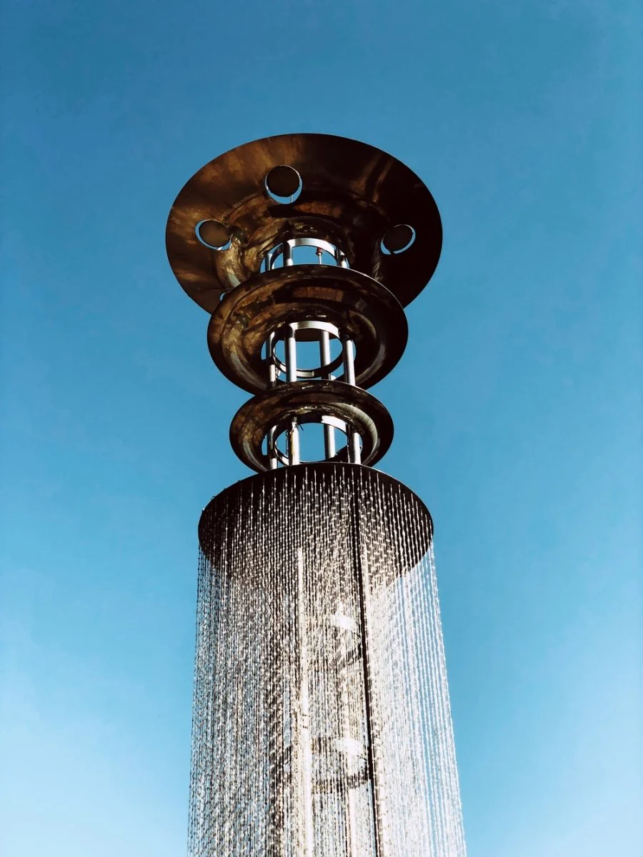 Paint By Numbers | Riyadh - Gold Bell On Top Of Gray Concrete Post