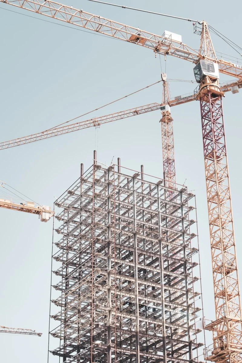 Paint By Numbers | Crane - Gray Metal Building Frame Near Tower Crane During Daytime