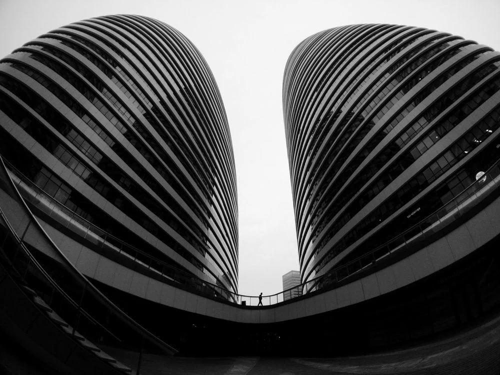 Paint By Numbers | Chaoyang - Grayscale Photo Of A Building