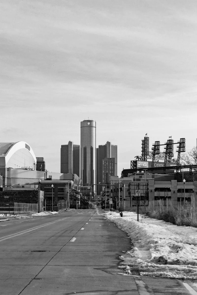 Paint By Numbers | Detroit - Grayscale Photo Of City Buildings