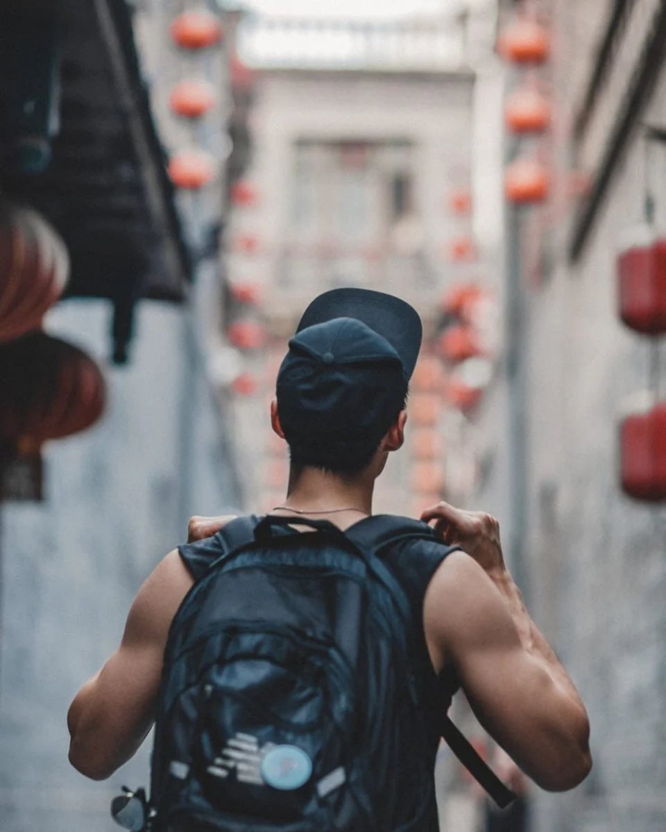 Paint By Numbers | Tianjin - Man Holding Black Backpack