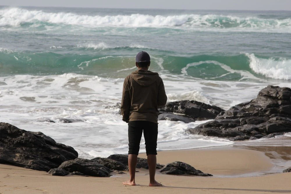 Paint By Numbers | Edward Hopper - Man In Brown Jacket Standing On Seashore During Daytime
