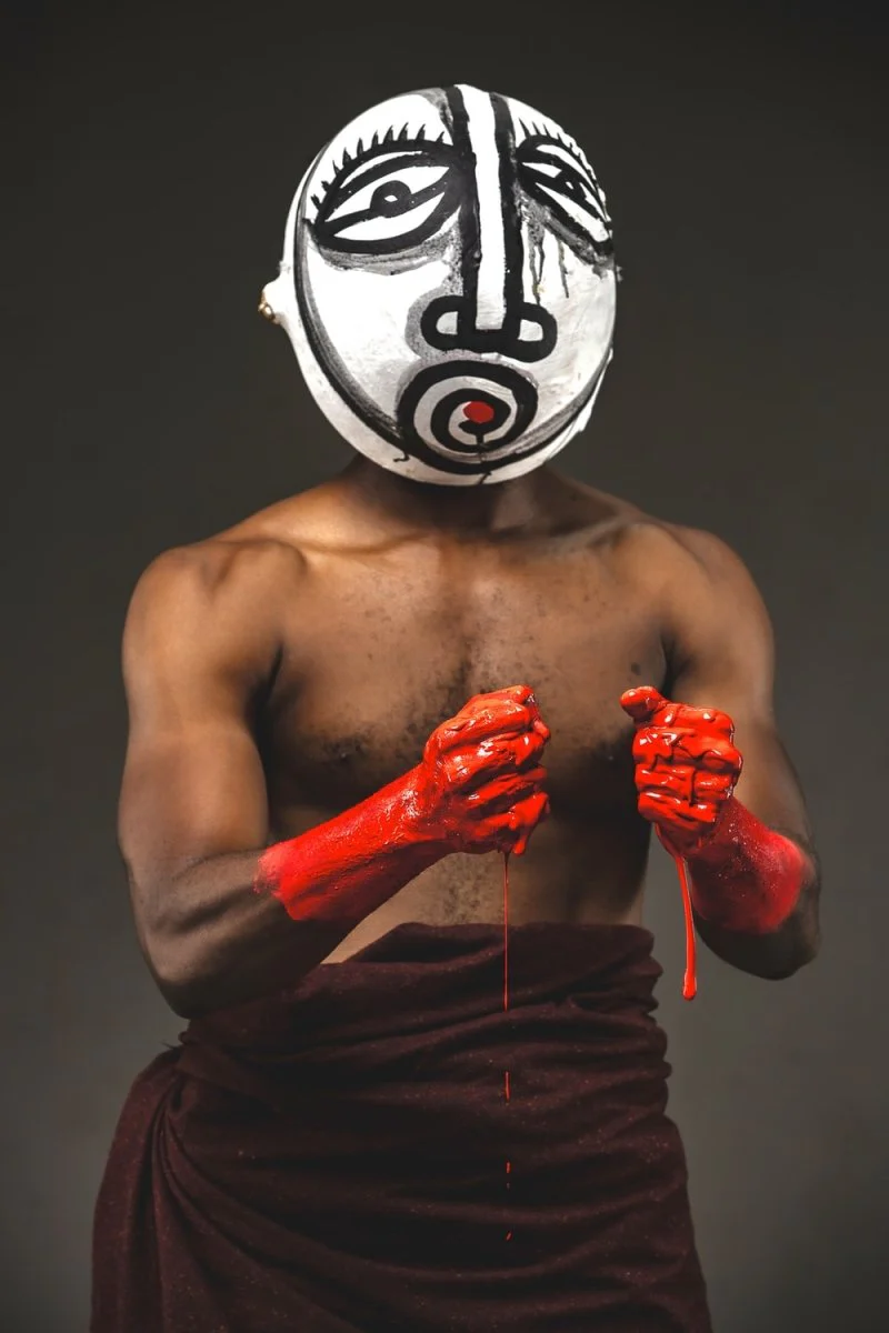 Paint By Numbers | Abidjan - Man With Red Paint On His Body