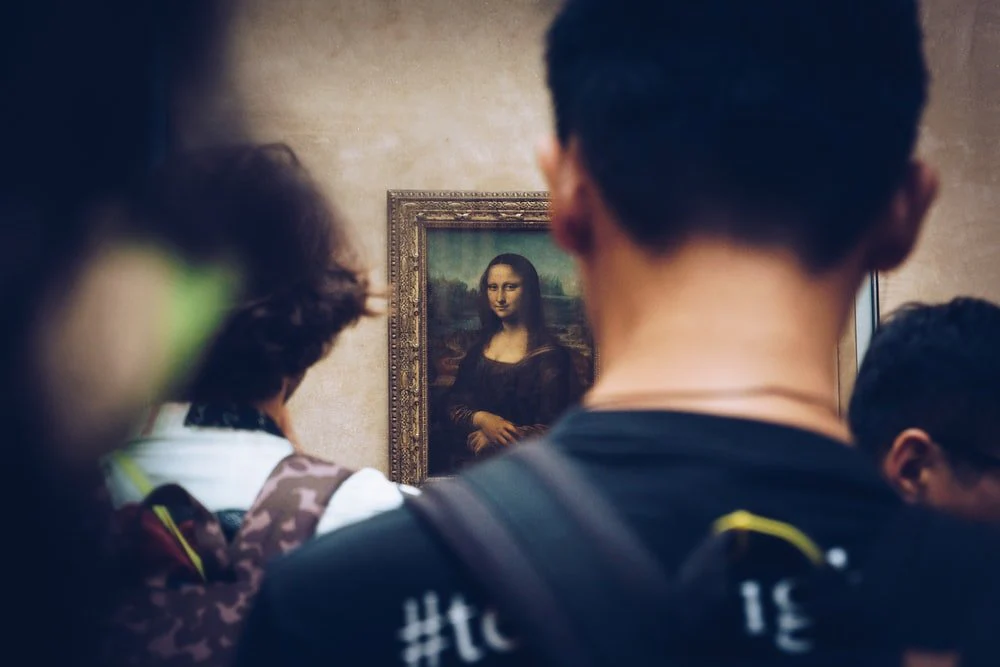 Paint By Numbers | Men In Front Of Mona Lisa Painting