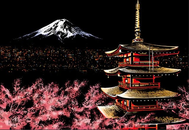 Mount Fuji Japan | Scratch Art Kit