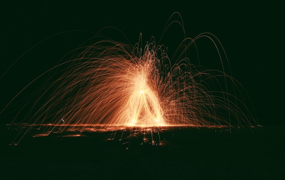 Paint By Numbers | Yantai - Orange Fireworks Display