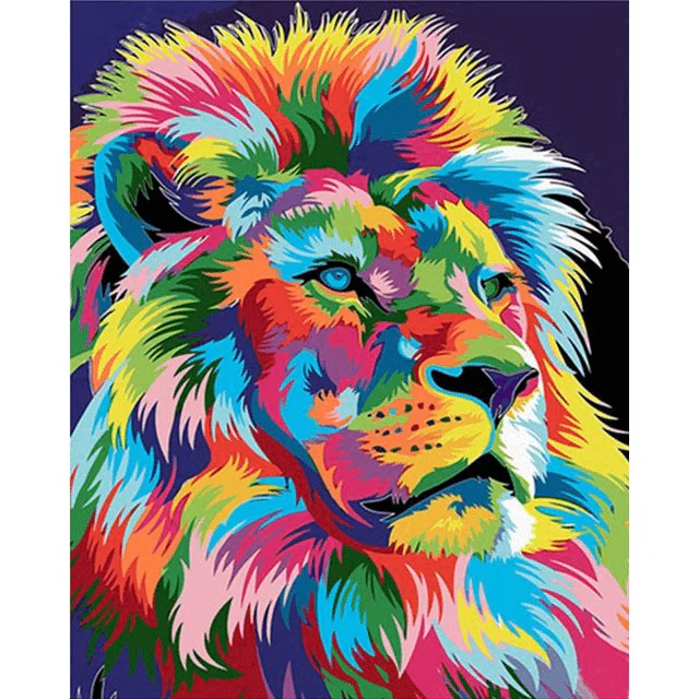 Paint By Numbers | Camouflage Art Lion