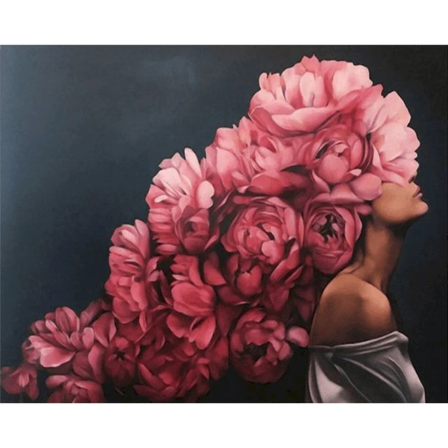 Paint By Numbers | Lady Head Flower 12