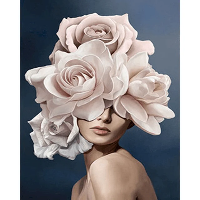 Paint By Numbers | Lady Head Flower 14