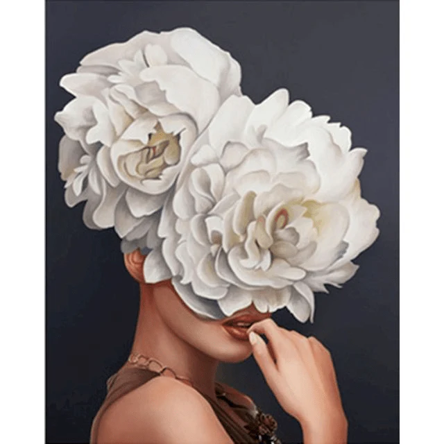 Paint By Numbers | Lady Head Flower 17
