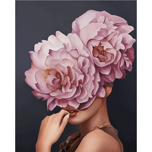 Paint By Numbers | Lady Head Flower 18
