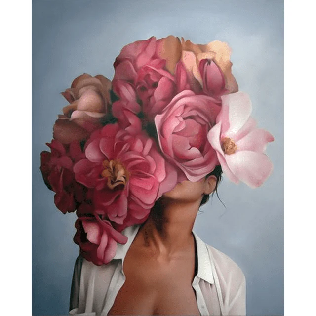 Paint By Numbers | Lady Head Flower 2