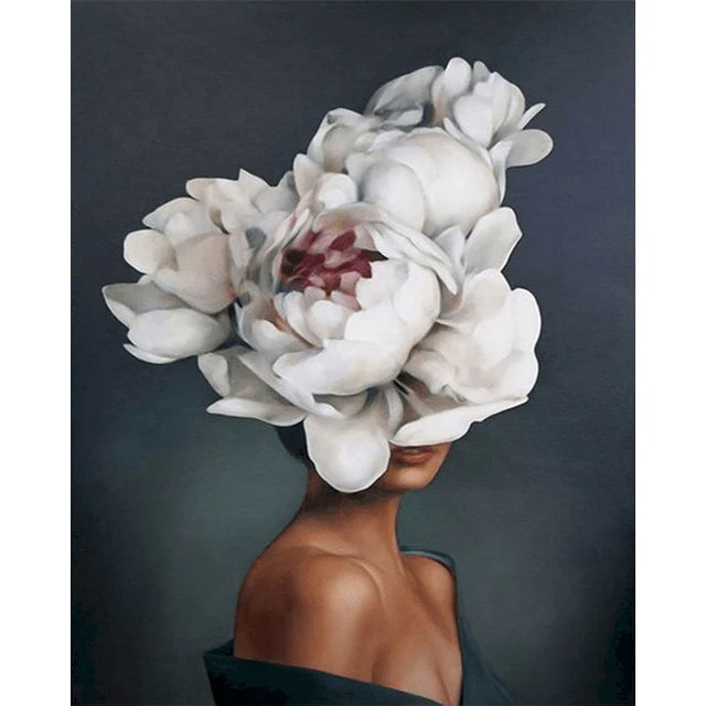 Paint By Numbers | Lady Head Flower 6