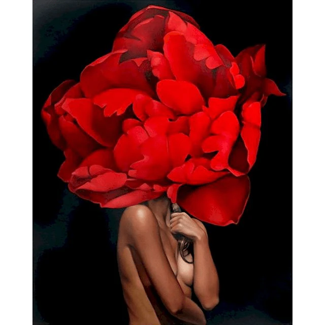 Paint By Numbers | Lady Head Flower 9