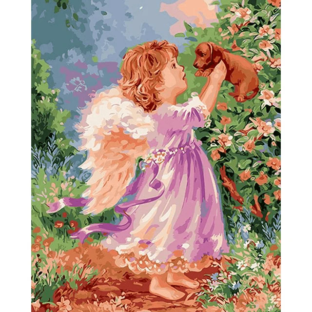 Paint By Numbers | Little Angel and Puppy