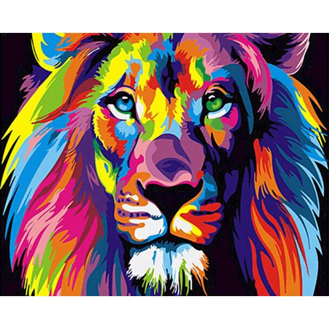 Paint By Numbers | Neon Art Lion