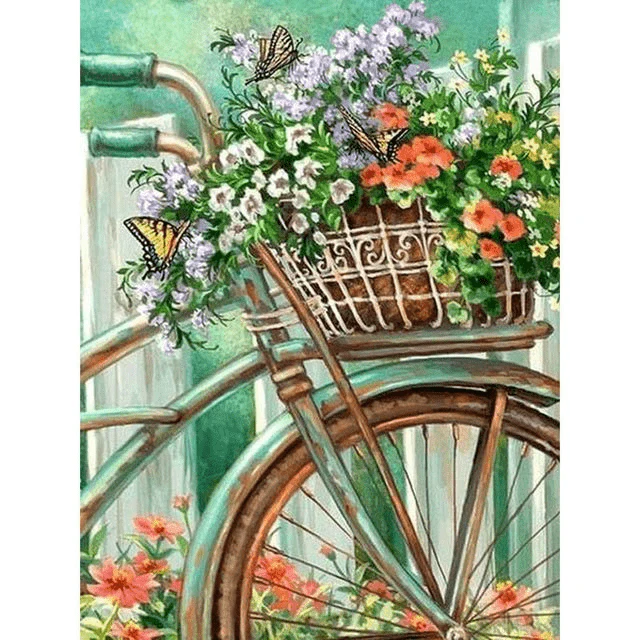 Paint By Numbers | Old Bicycle Flower
