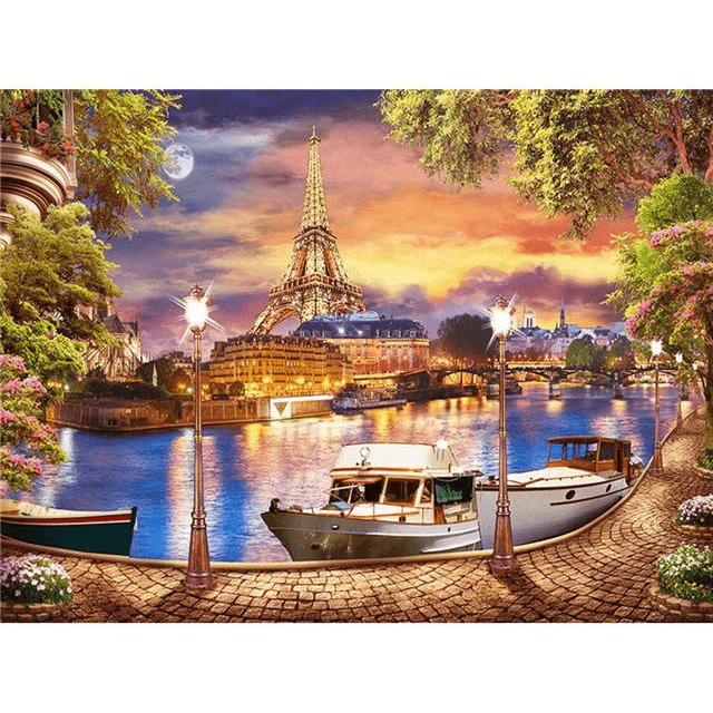 Paint By Numbers | Romantic River in Paris
