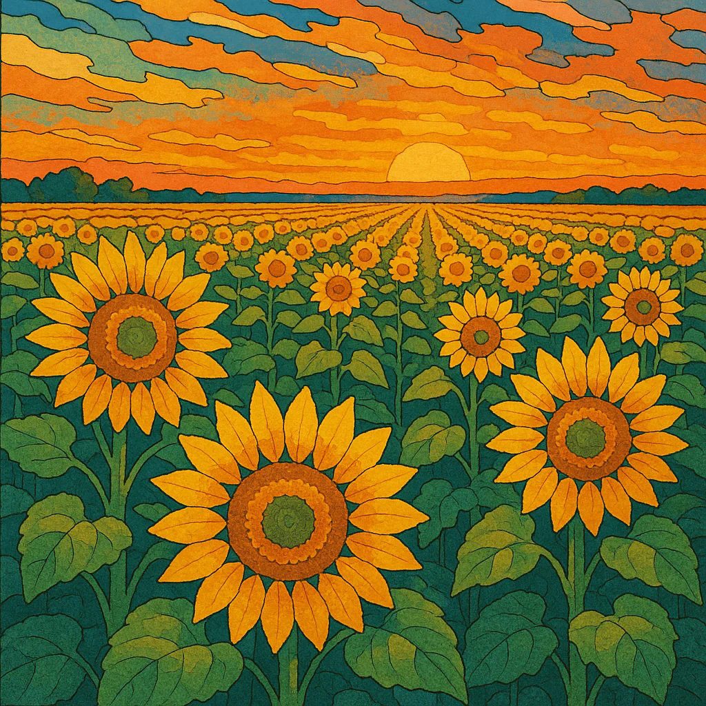 Paint By Numbers | Sunflower Field at Golden Hour