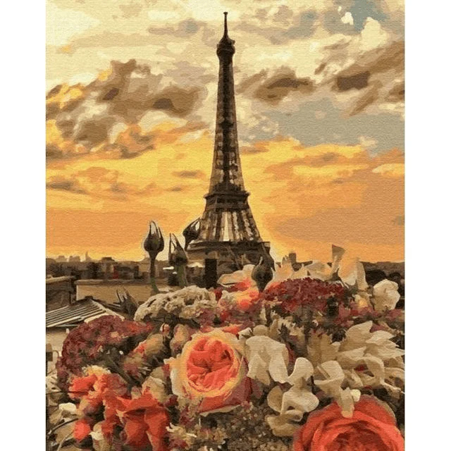 Paint By Numbers | Sunset, Bouquet, and Eiffel Tower