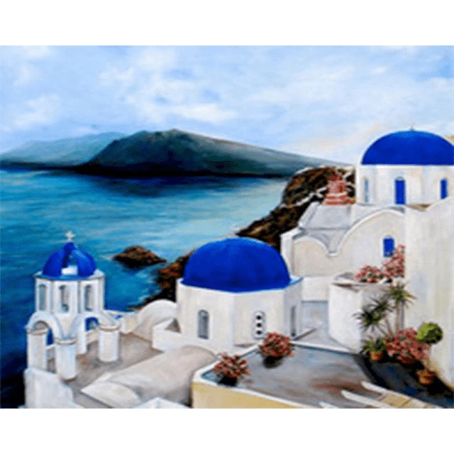 Paint By Numbers | The Oia Castle in Santorini