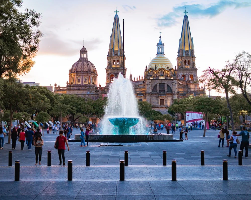 Paint By Numbers | Guadalajara - People Near Water Fountain