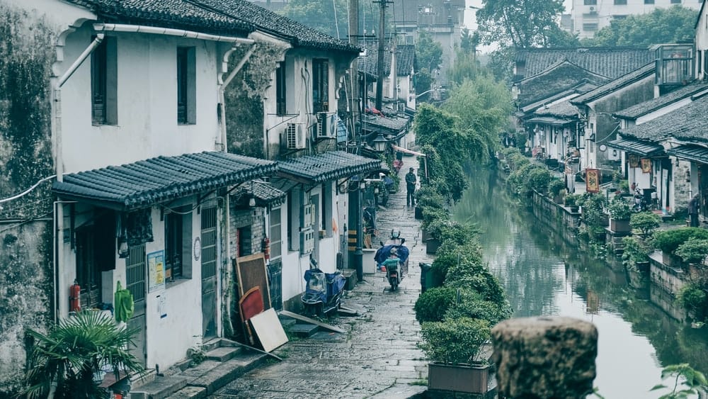 Paint By Numbers | Shaoxing - People Sitting On Bench Near Water Fountain During Daytime