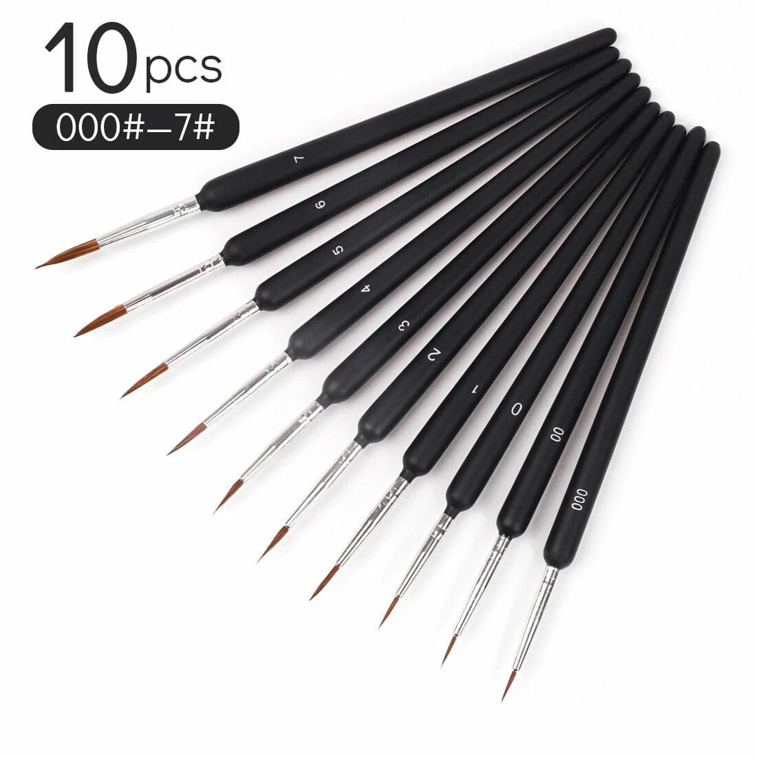 Professional Nylon 10-Piece Set Miniature Brushes - Image 4