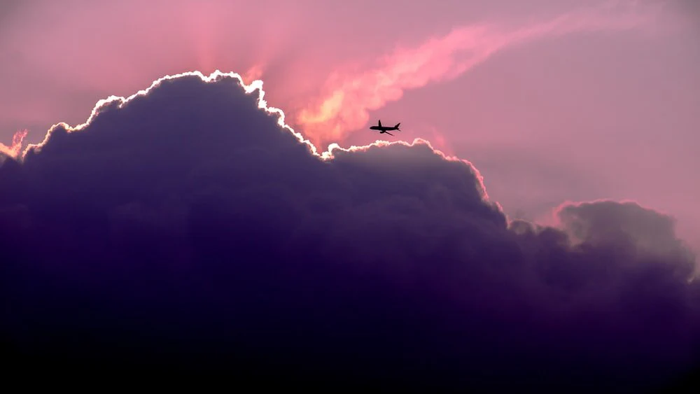 Paint By Numbers | Bogotá - Silhouette Of Airplanes Of White Clouds