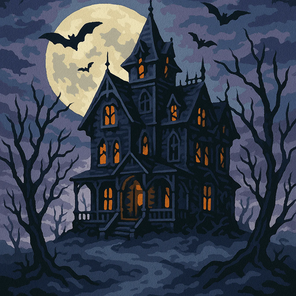 Spooky Haunted House - Paint By Numbers Kit