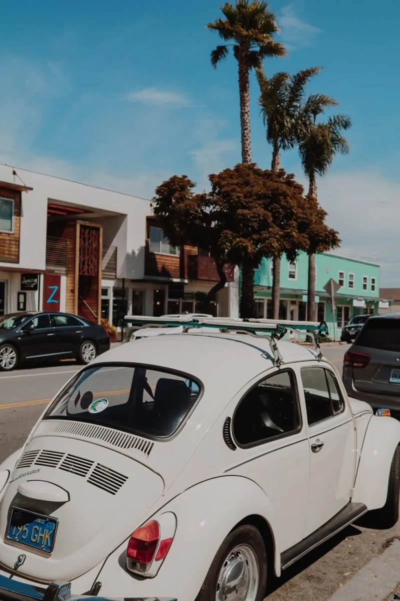 Paint By Numbers | Santa Cruz - Volkswagen Beetle Park Beside Sidewalk