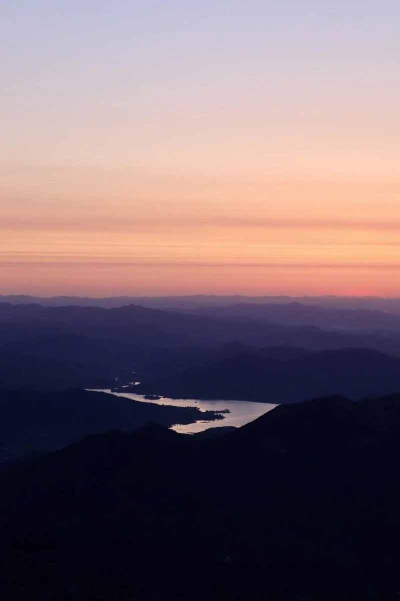 Paint By Numbers | Tai’An - White Airplane Flying Over The Mountains During Sunset
