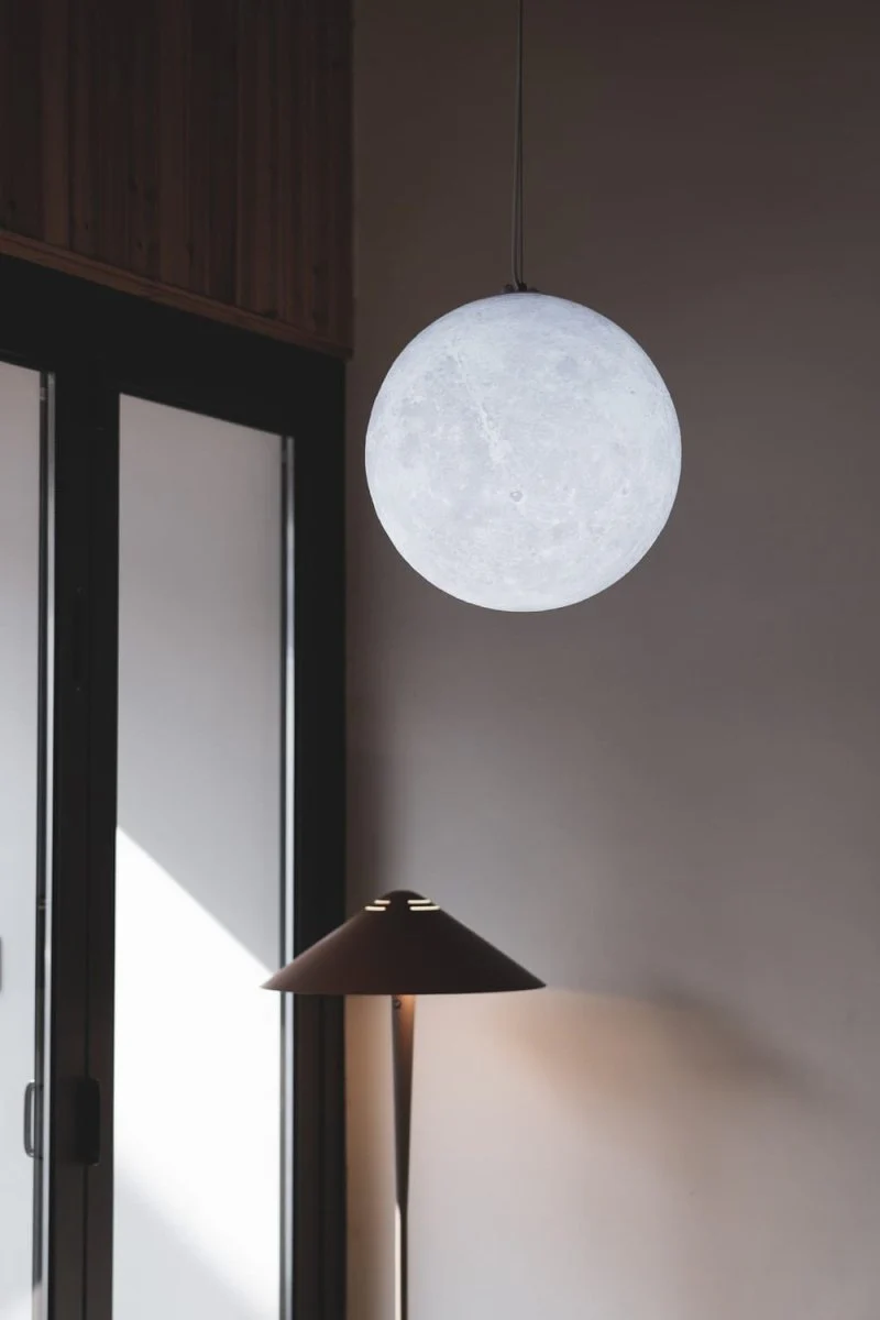 Paint By Numbers | Yangzhou - White Round Ceiling Lamp Turned On Near White Round Wall Decor