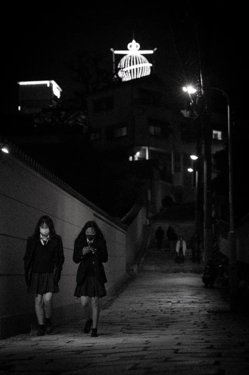 Paint By Numbers | Ōsaka - Woman In Black Coat Standing Near Wall During Night Time