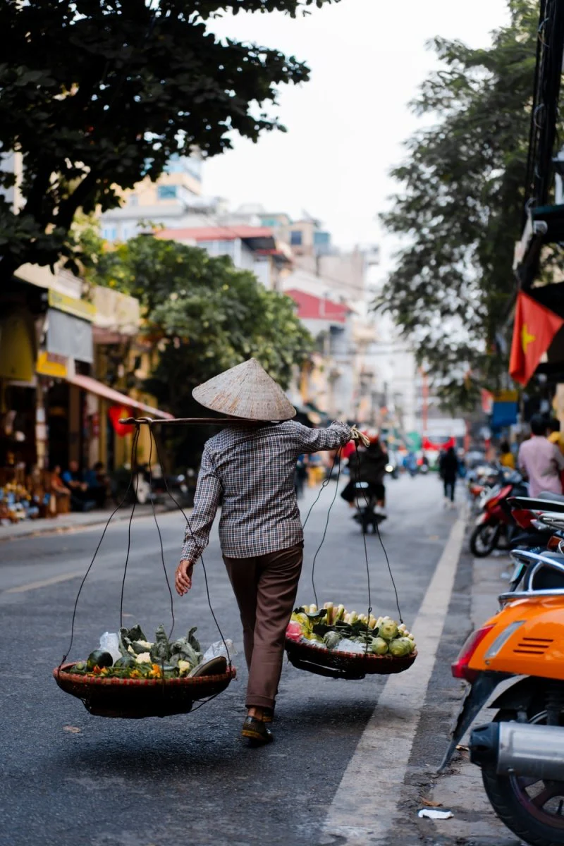 Paint By Numbers | Hanoi - Woman In Gray Coat Holding Umbrella While Walking On Street During Daytime